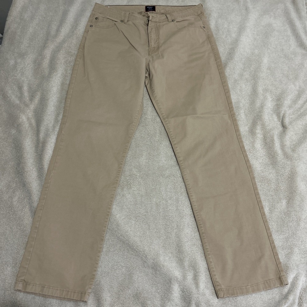 Untuckit Chino Pants Mens 34X32 Tan Straight Fit Stretch Casual Work Preppy